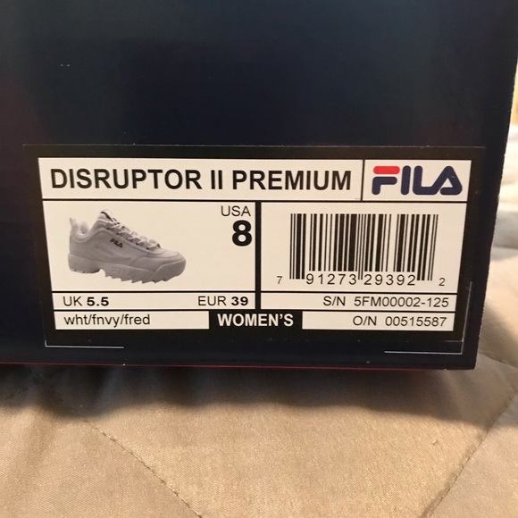 Women’s Fila Disruptor II Premium Sneakers Size 8 - Picture 7 of 8